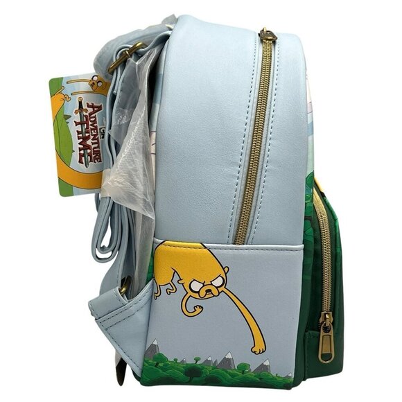 NWT Loungefly Cartoon Network Adventure Time Characters Mini Blue Backpack - Picture 5 of 13